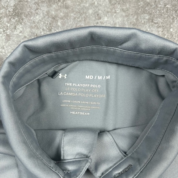 Men’s Under Armour The Playoff Polo Heat Gear Loose Fit  – Grey Size Medium - Picture 4 of 4